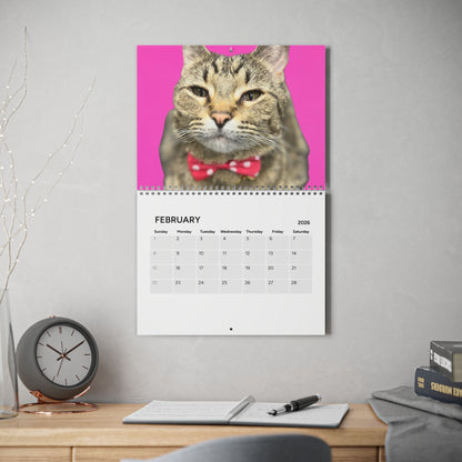 2026 Cat Wall Calendar — Tabby Cat & Dad